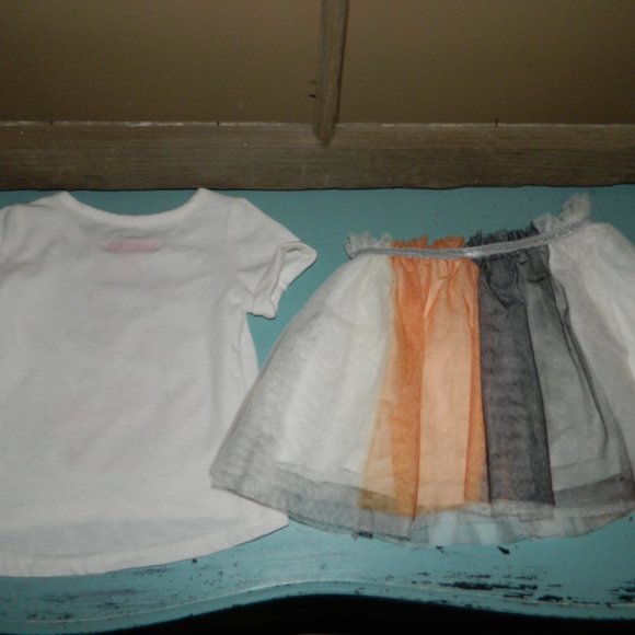 Disney JR Minnie Mouse Halloween Pumpkin Tulle Skirt Set Size 2T (H-27) - Picture 5 of 5